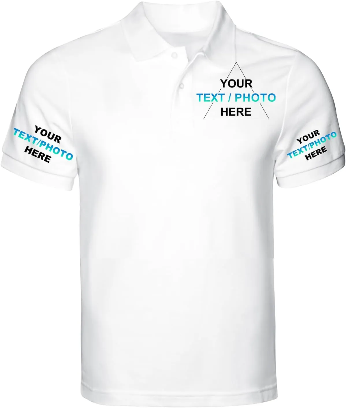 Custom T Shirt Polo for Men Design Your Own Personalized Customized Golf Tee Embroidered Text Photo Logo