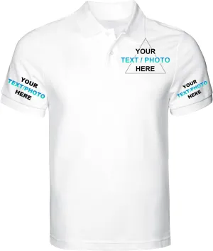 Custom T Shirt Polo for Men Design Your Own Personalized Customized Golf Tee Embroidered Text Photo Logo