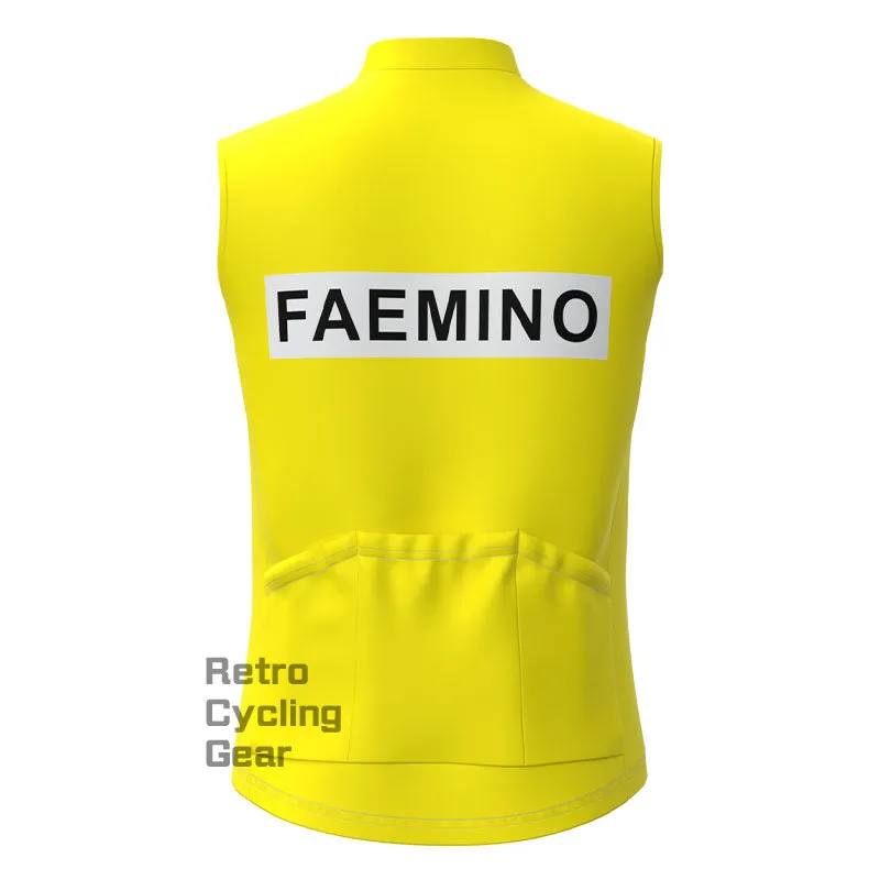 FAEMINO Yellow Fleece Retro Cycling Vest
