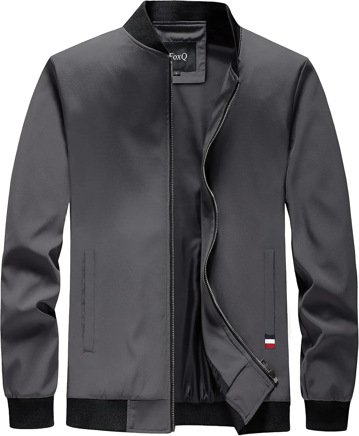 FoxQ Men's Bomber Jacket Lightweight, Slim Fit Sportswear Daily Casual Style with a Sporty Edge