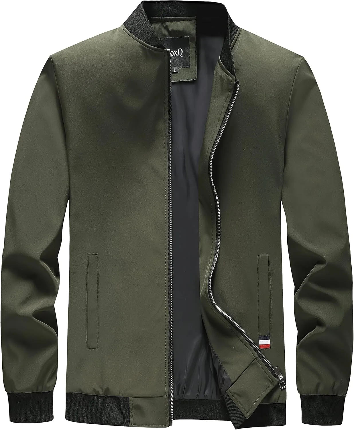 FoxQ Men's Bomber Jacket Lightweight, Slim Fit Sportswear Daily Casual Style with a Sporty Edge