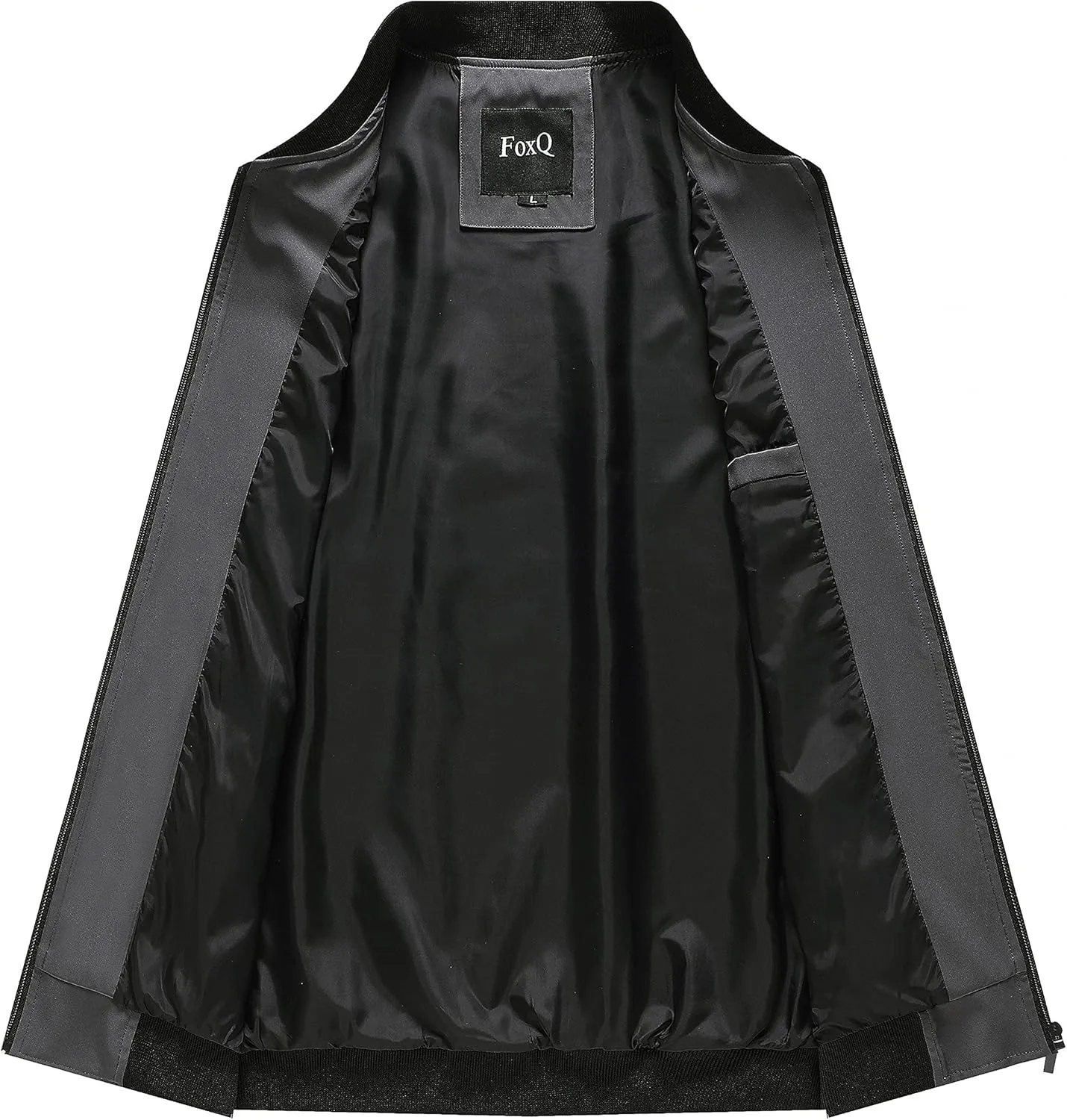 FoxQ Men's Bomber Jacket Lightweight, Slim Fit Sportswear Daily Casual Style with a Sporty Edge