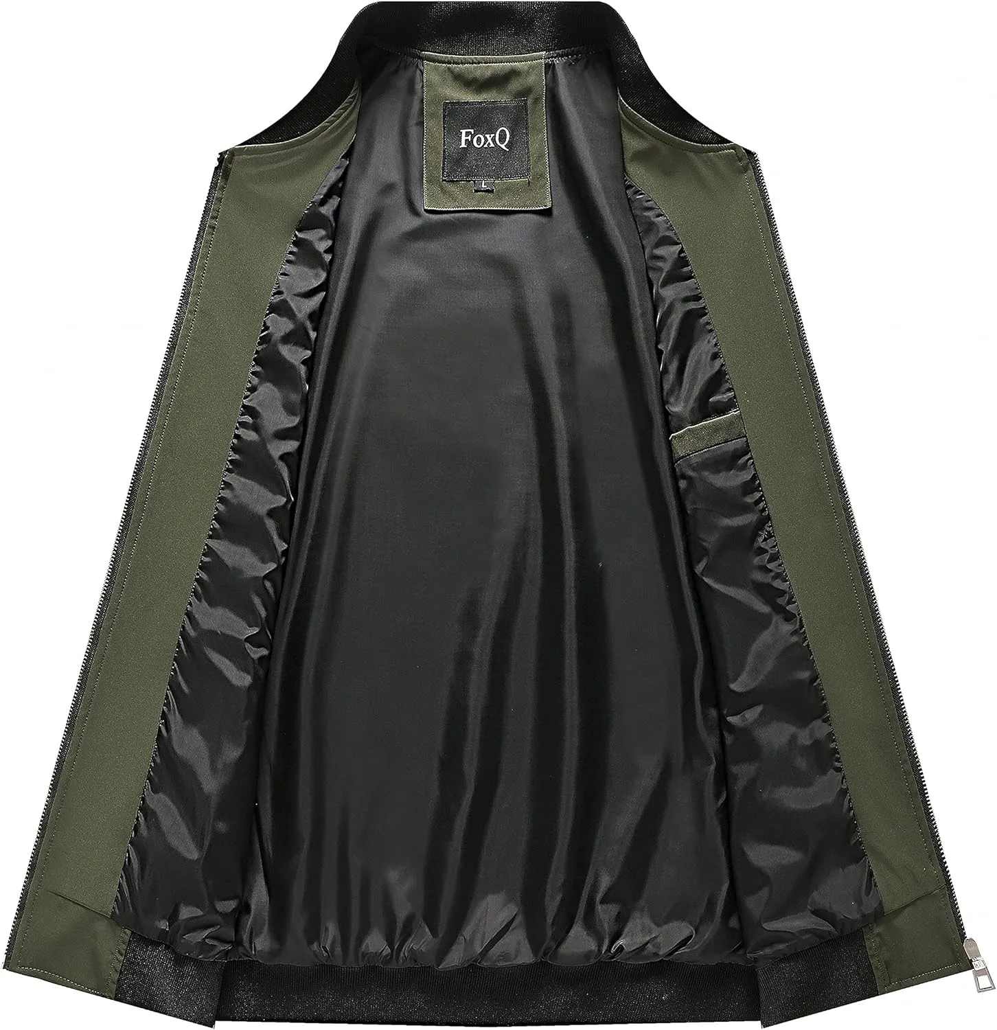 FoxQ Men's Bomber Jacket Lightweight, Slim Fit Sportswear Daily Casual Style with a Sporty Edge