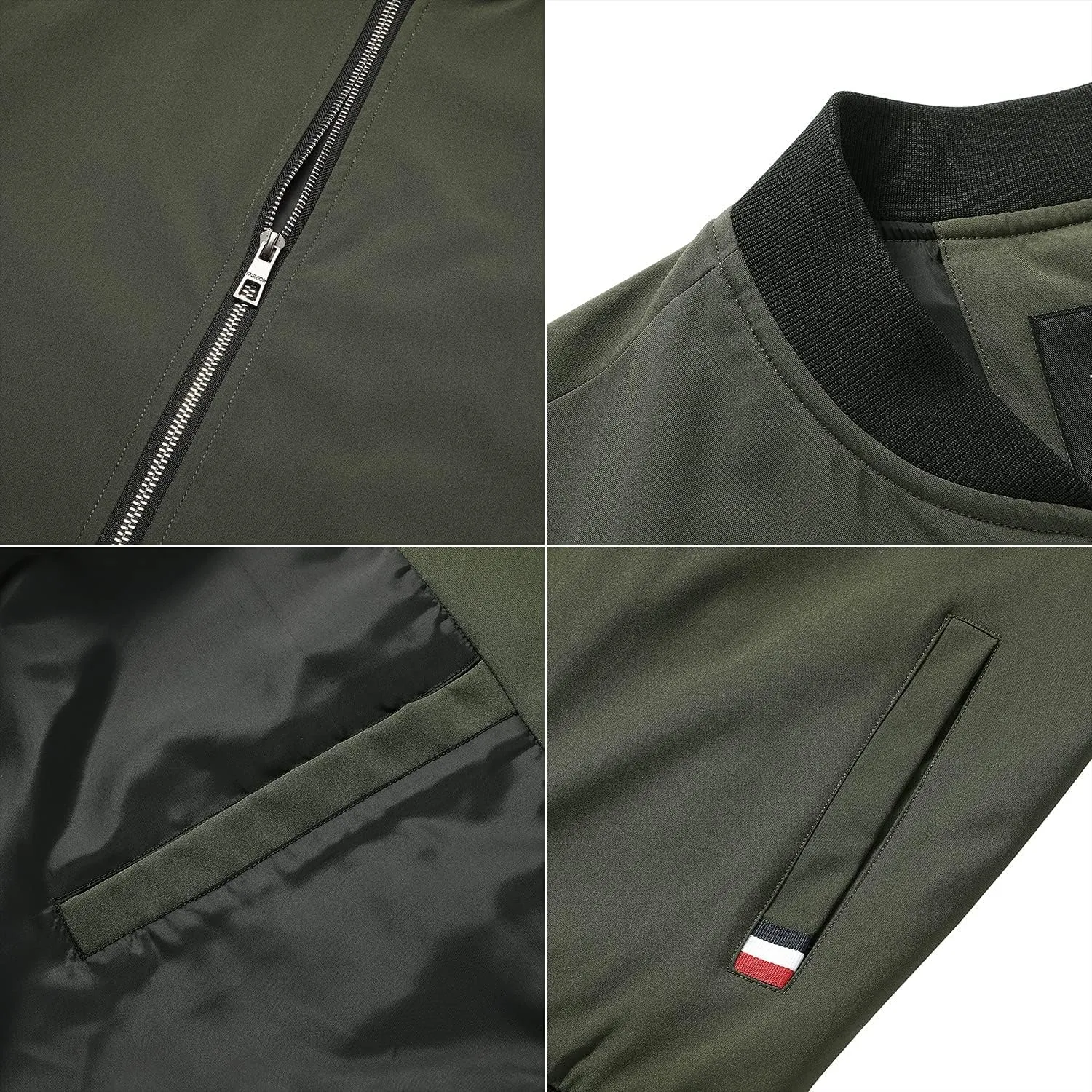 FoxQ Men's Bomber Jacket Lightweight, Slim Fit Sportswear Daily Casual Style with a Sporty Edge