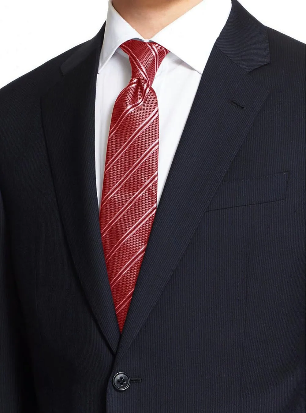 GN Luciano Men's 2 Button Modern Fit Two Piece Suit Pinstripe Jacket Pant