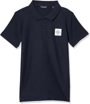 GUESS Boys' Organic Cotton Jacquard Short Sleeve Polo Shirt