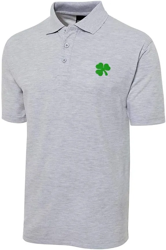 Men's Embroidered Polo Shirt Irish Shamrock Embroidery Short Sleeve Regular-Fit Advantage Performance Shirts