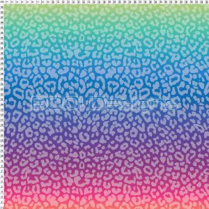 Spandex Ombre Rainbow Horizontal Cheetah White