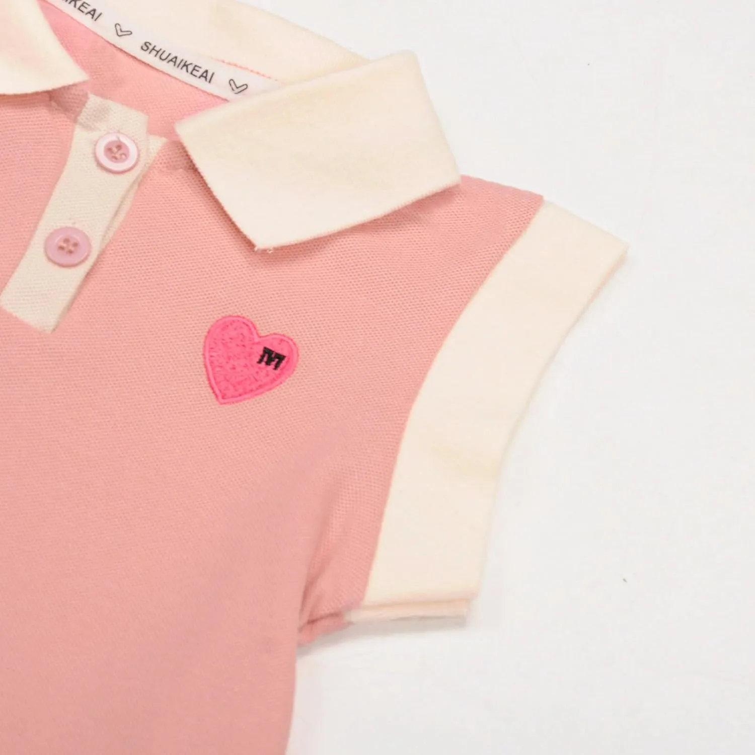 Toddler Baby Girls Polo Dress Cherry Embroidered Short Sleeve Pleated Tennis Dress A-Line Playwear Sundress