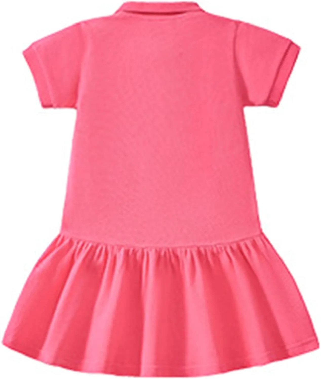 Toddler Baby Girls Polo Dress Cherry Embroidered Short Sleeve Pleated Tennis Dress A-Line Playwear Sundress