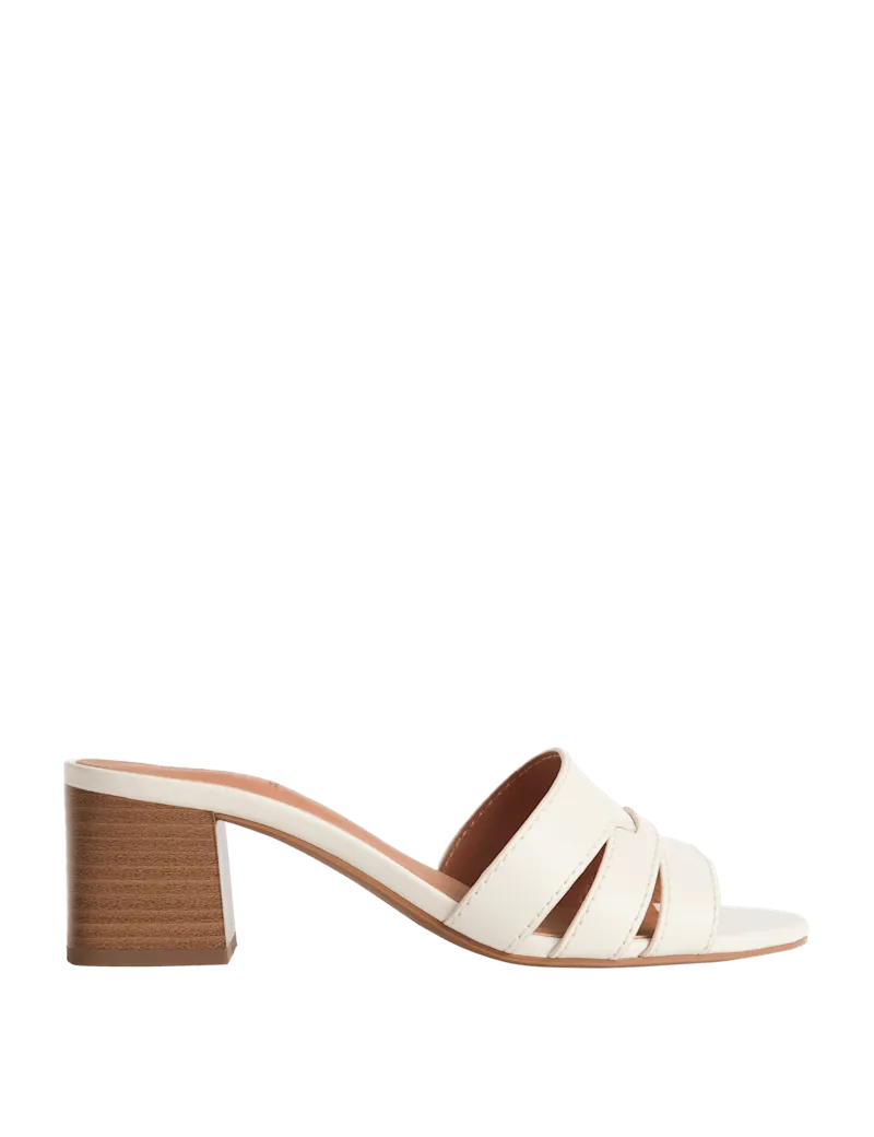 Wide Fit Block Heel Mules