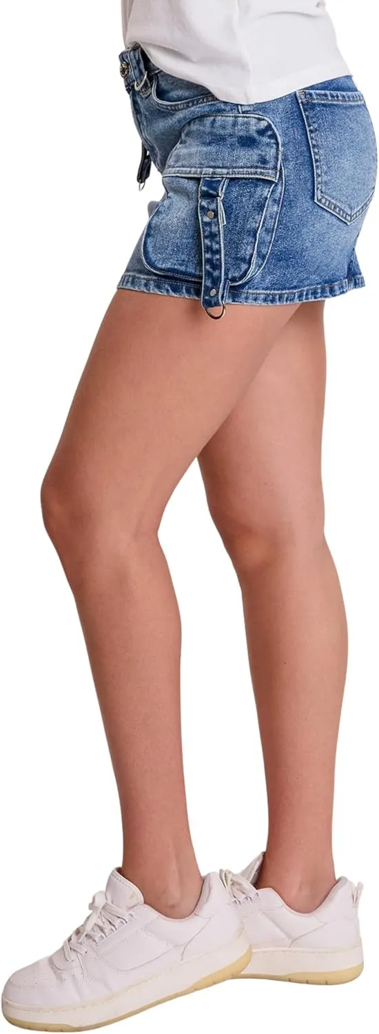 YMI Jeans Women's Mini Cargo Skirt with Straps, K134457