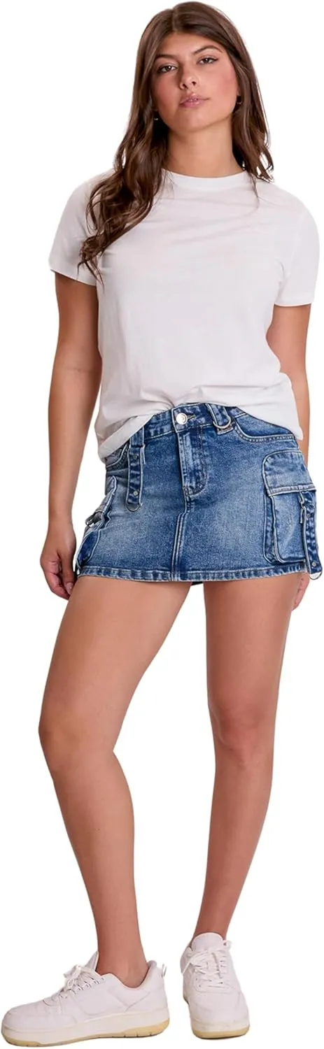 YMI Jeans Women's Mini Cargo Skirt with Straps, K134457